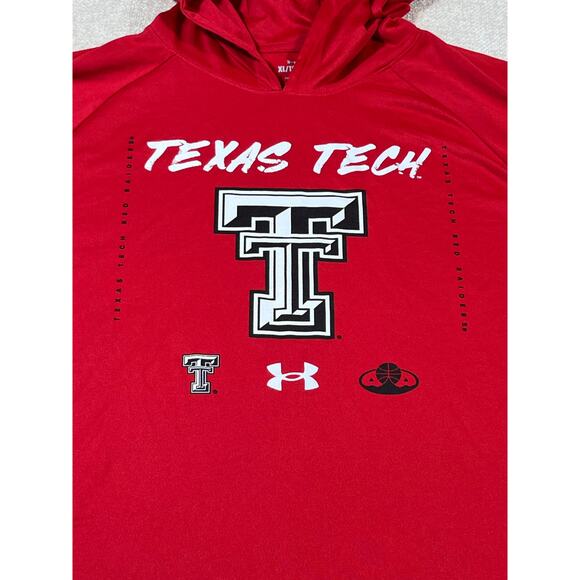 Under Armour Men’s XL Red Long Sleeve Pullover Hoodie Texas Tech Raiders Logo - Picture 3 of 6